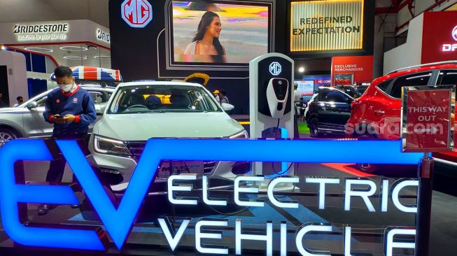 MG 5 EV yang meraih penghargaan The Best EV Concept Car di IIMS Hybrid 2022 [Mudikgratis.co.id/CNR ukirsari].