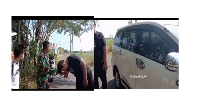 Aksi pria berseragam TNI ketika mobilnya disenggol bikin adem (Instagram)