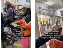 Pemotor Dibikin Heran dengan Ulah Jukir di Minimarket, Ada Spanduk Bebas Parkir Tapi Kok…..