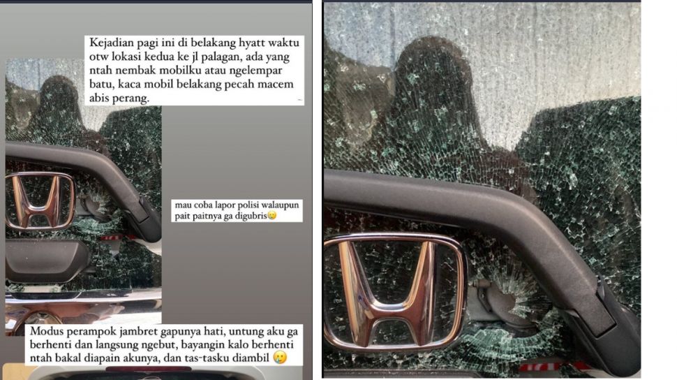 Pemobil Honda Brio Syok Alami Insiden, Kaca Belakang Pecah, Wajib Waspada