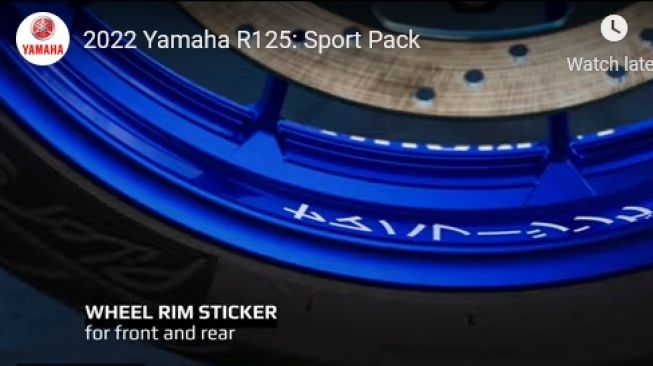Tambahan paket aksesori resmi dari Yamaha ini ditawarkan untuk membuat tampilan Yamaha YZF-R125 sedikit lebih racer [screenshot Yamaha via Visordown].