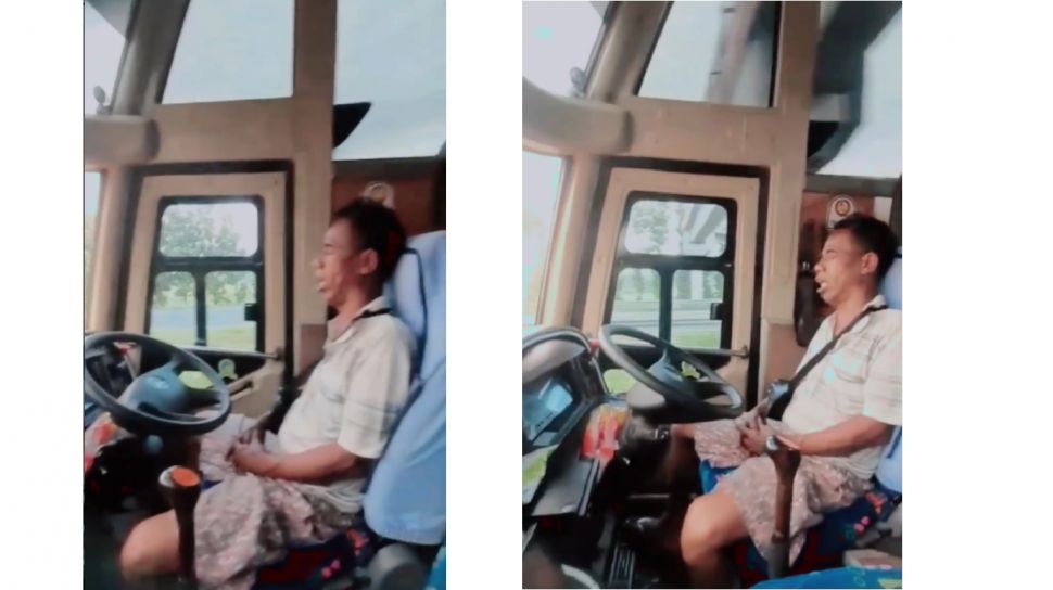 Heboh Sopir Tertidur saat Kendarai Bus yang Tengah Berjalan, Faktanya Bikin Publik Ngakak
